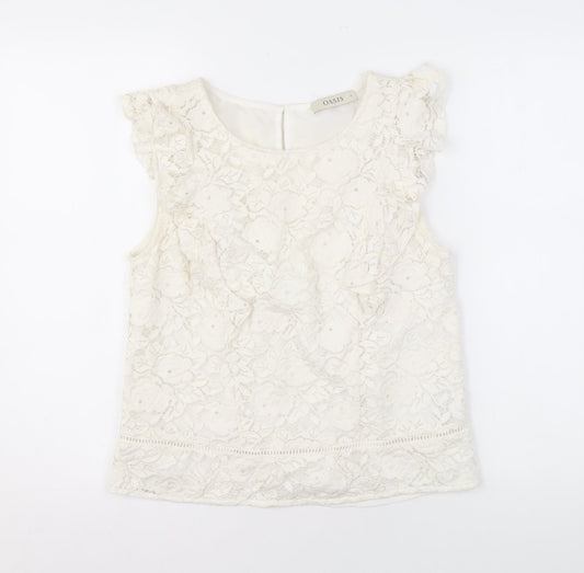 Womens UK Size 12 Oasis Ivory Basic Blouse