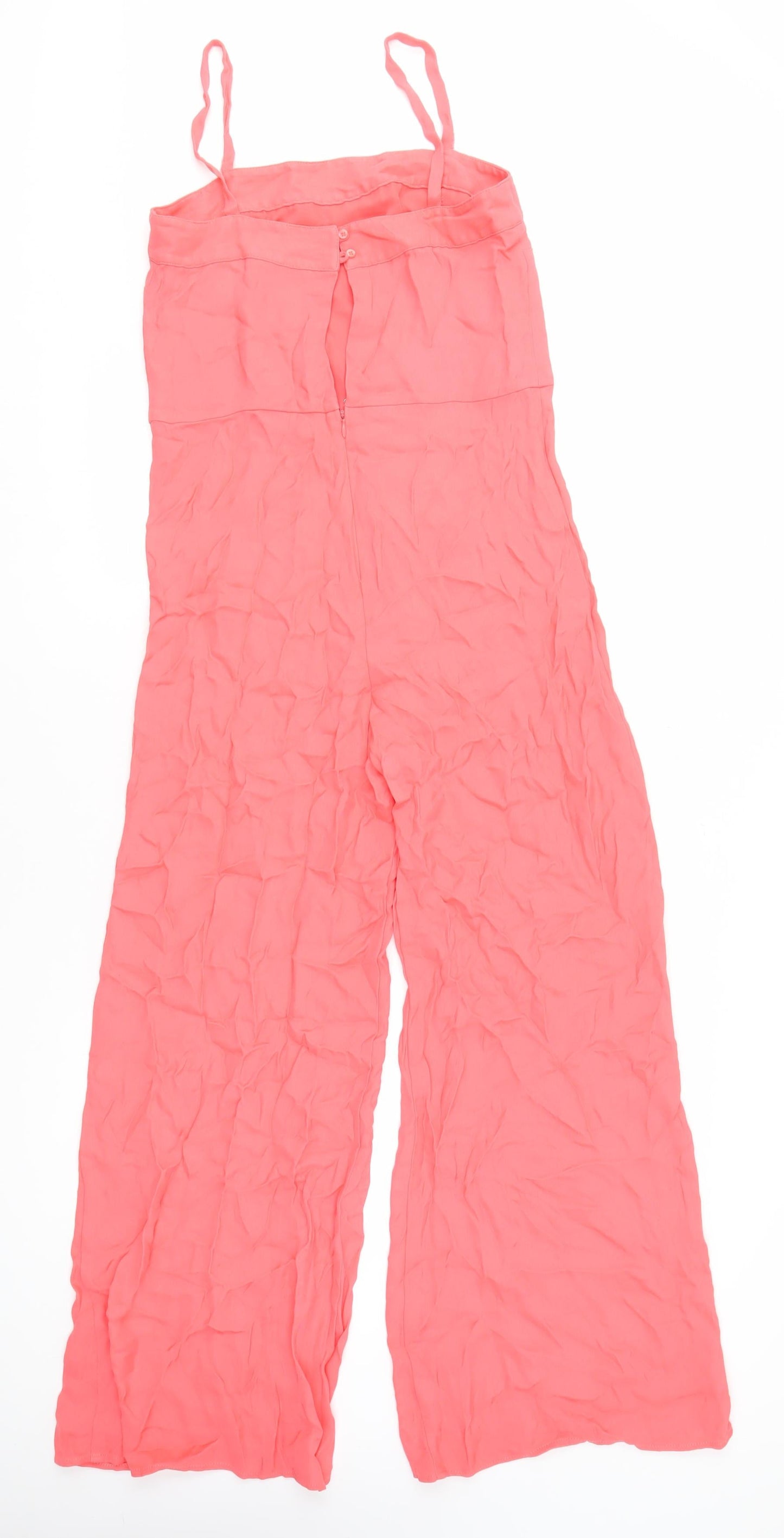 French Connection Women's Pink Jumpsuit, Size 6, Sleeveless, Wide-Leg