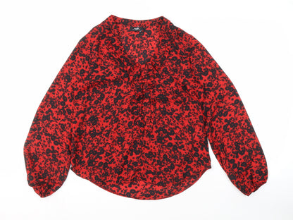 Womens UK Size 8 Wallis Red Basic Blouse