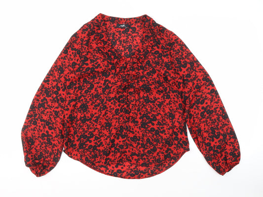 Womens UK Size 8 Wallis Red Basic Blouse