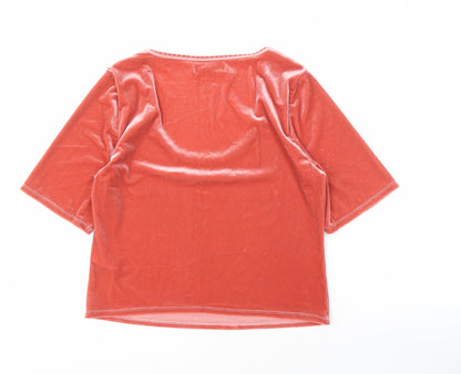 Abercrombie & Fitch Women's Pink Velvet Top XL