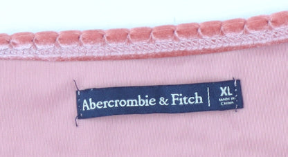Abercrombie & Fitch Women's Pink Velvet Top XL