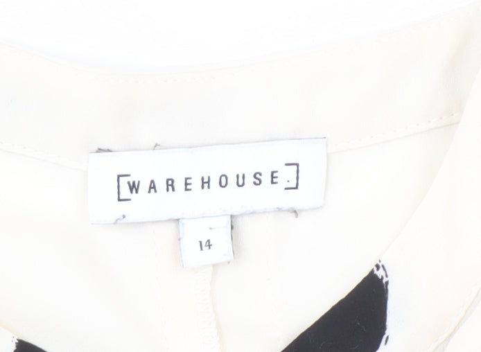 Womens UK Size 14 Warehouse Multicoloured Basic Blouse