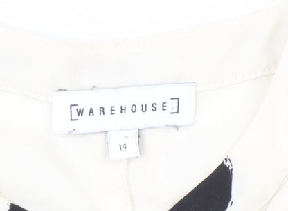 Womens UK Size 14 Warehouse Multicoloured Basic Blouse