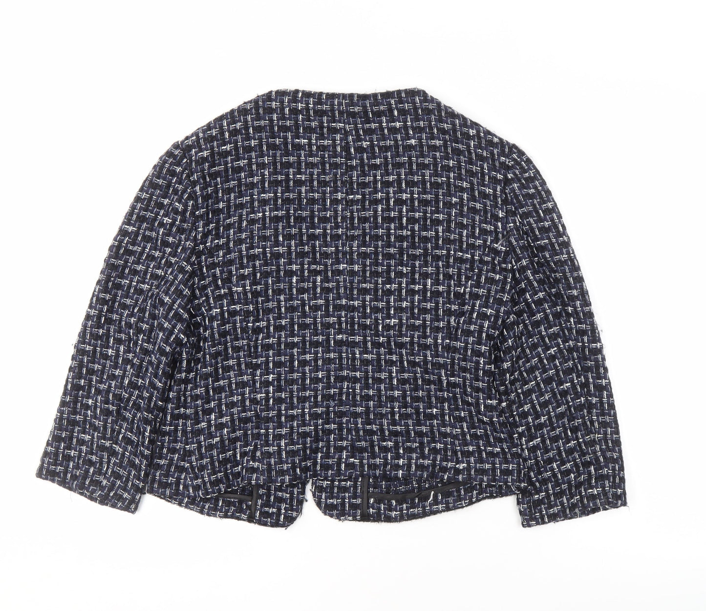 Phase Eight Women's Blue Check Bouclé Blazer Size 14