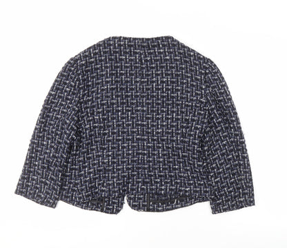 Phase Eight Women's Blue Check Bouclé Blazer Size 14