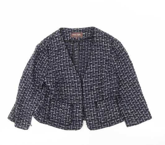 Phase Eight Women's Blue Check Bouclé Blazer Size 14