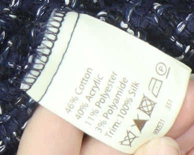 Phase Eight Women's Blue Check Bouclé Blazer Size 14