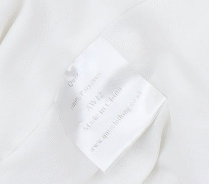 Quiz Women's Ivory Sheath Dress Size 8 Strapless