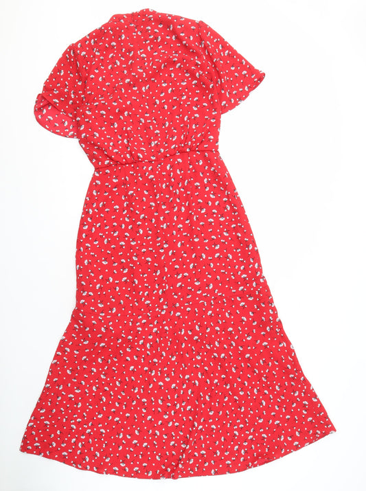 Oasis Women’s Red Floral Dress Size 6