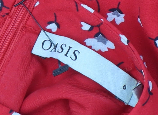 Oasis Women’s Red Floral Dress Size 6