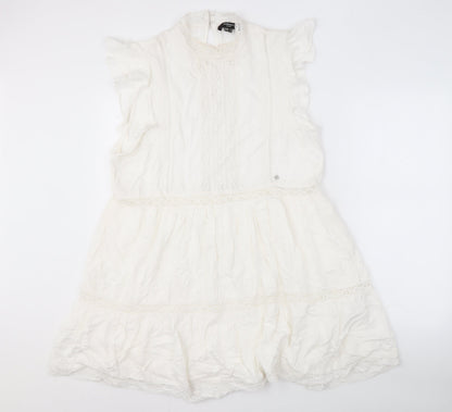 Superdry Women's White Dress Size 16 Viscose Blend