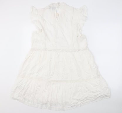 Superdry Women's White Dress Size 16 Viscose Blend