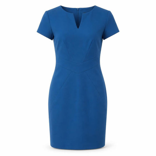 Front view of Roman Originals Women's Blue Sheath Dress, size 12