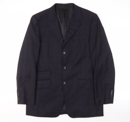 Next Men's Black Check Blazer 42L Formal Luxury