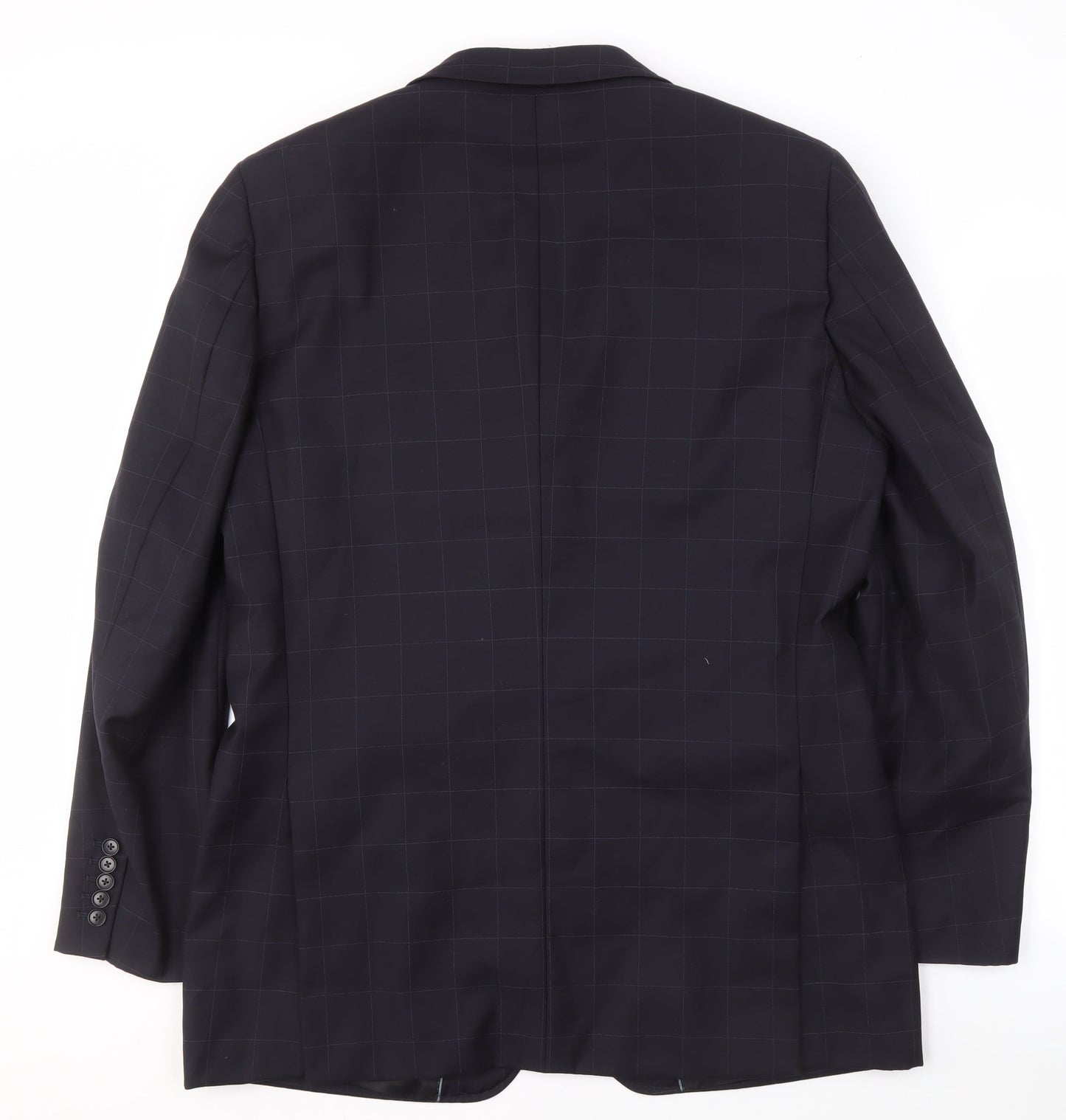 Next Men's Black Check Blazer 42L Formal Luxury