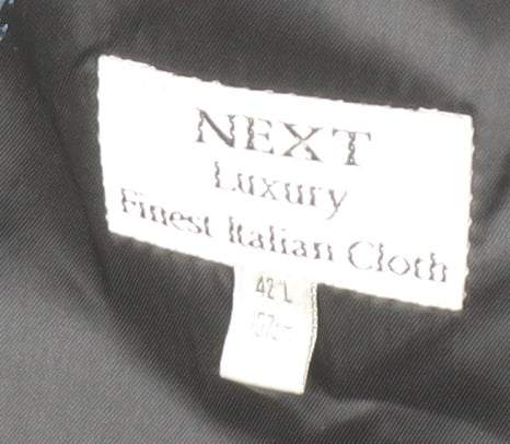 Next Men's Black Check Blazer 42L Formal Luxury