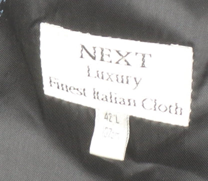 Next Men's Black Check Blazer 42L Formal Luxury
