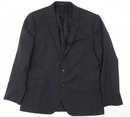 Kenneth Cole Men's Black Blazer 44R Formal Wool Jacket