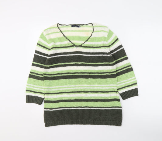Dash Women's Multicoloured Striped Pullover Jumper Size 14