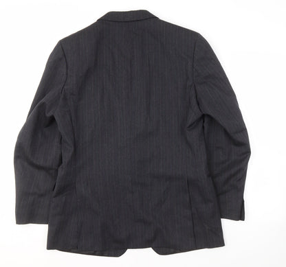 St Michael Men's Grey Striped Blazer, Size M, Business