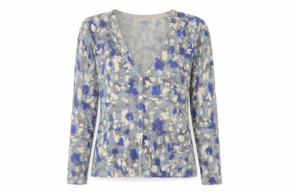 Tweeds Women's Blue Cardigan, Size M, V-Neck