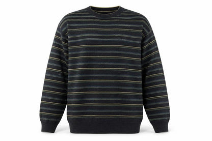 NEWS Men's Black Striped Pullover Jumper Size 2XL
