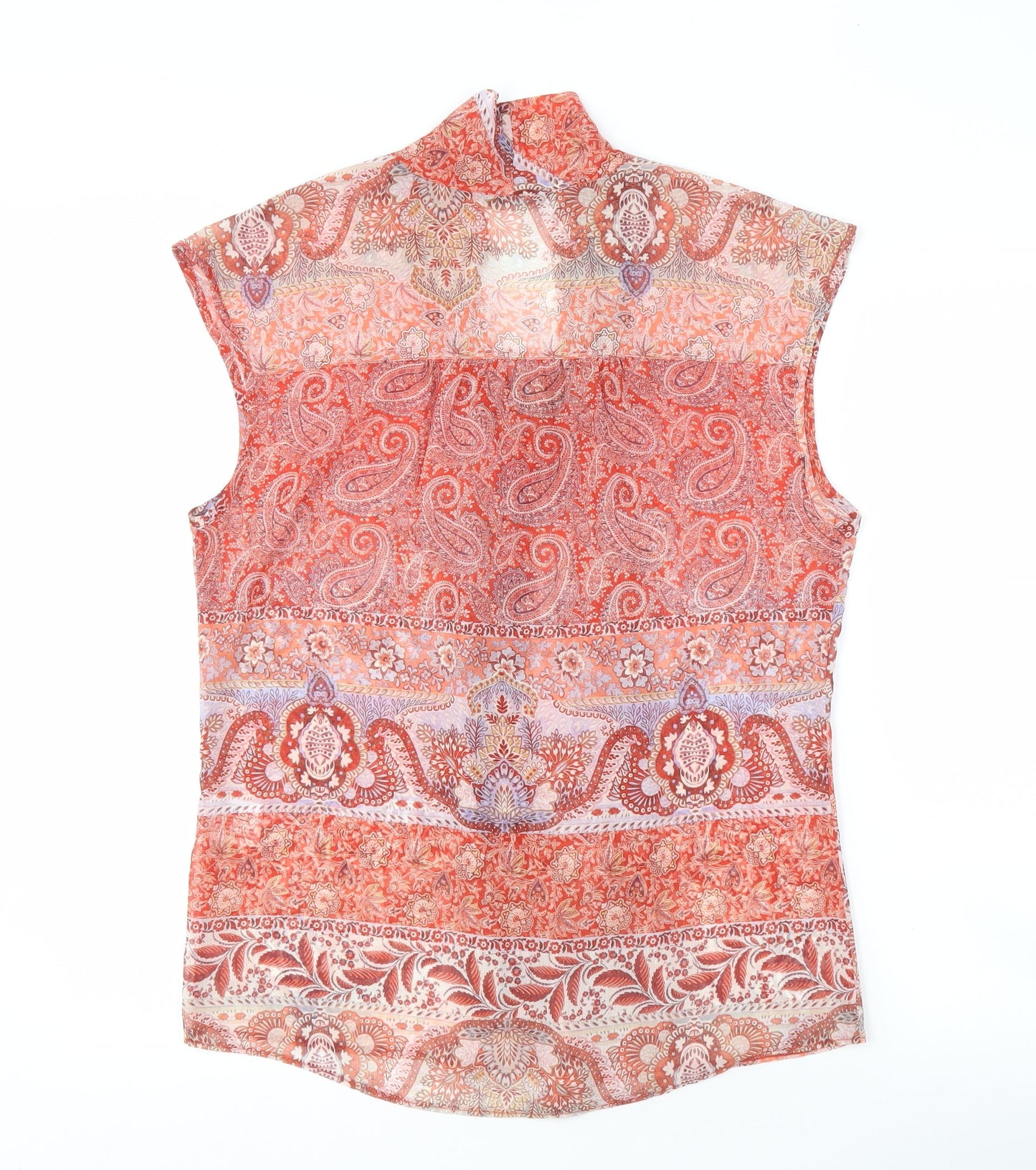 Womens UK Size 12 Roman Red Basic Blouse
