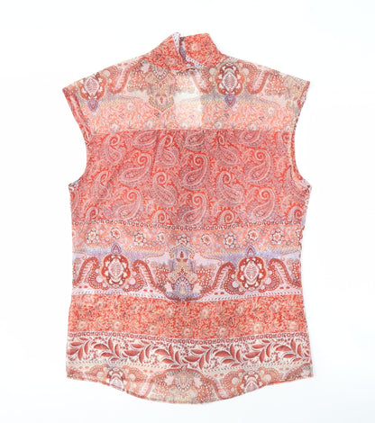 Womens UK Size 12 Roman Red Basic Blouse