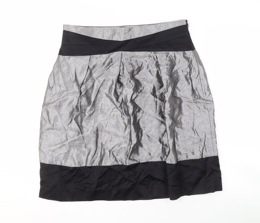 Coast Women's Grey Black Viscose Regular Skirt Size 16
