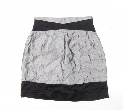 Coast Women's Grey Black Viscose Regular Skirt Size 16