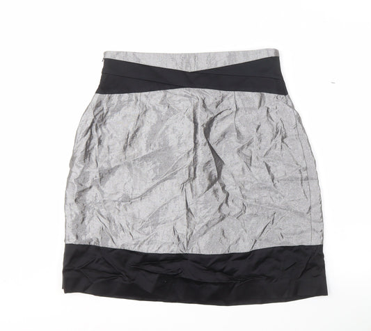 Coast Women's Grey Black Viscose Regular Skirt Size 16