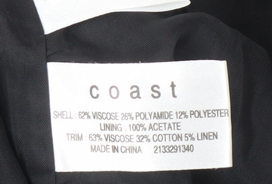 Coast Women's Grey Black Viscose Regular Skirt Size 16