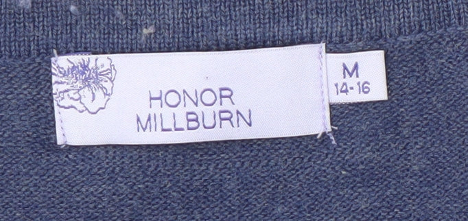 Womens UK Size M Honor Millburn Blue Cardigan Jumper
