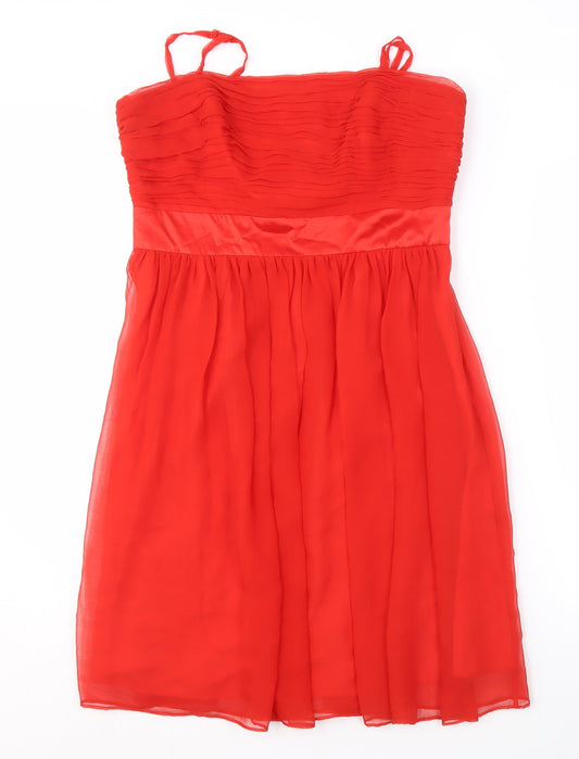Coast Red Silk Strapless Dress Women Size 12