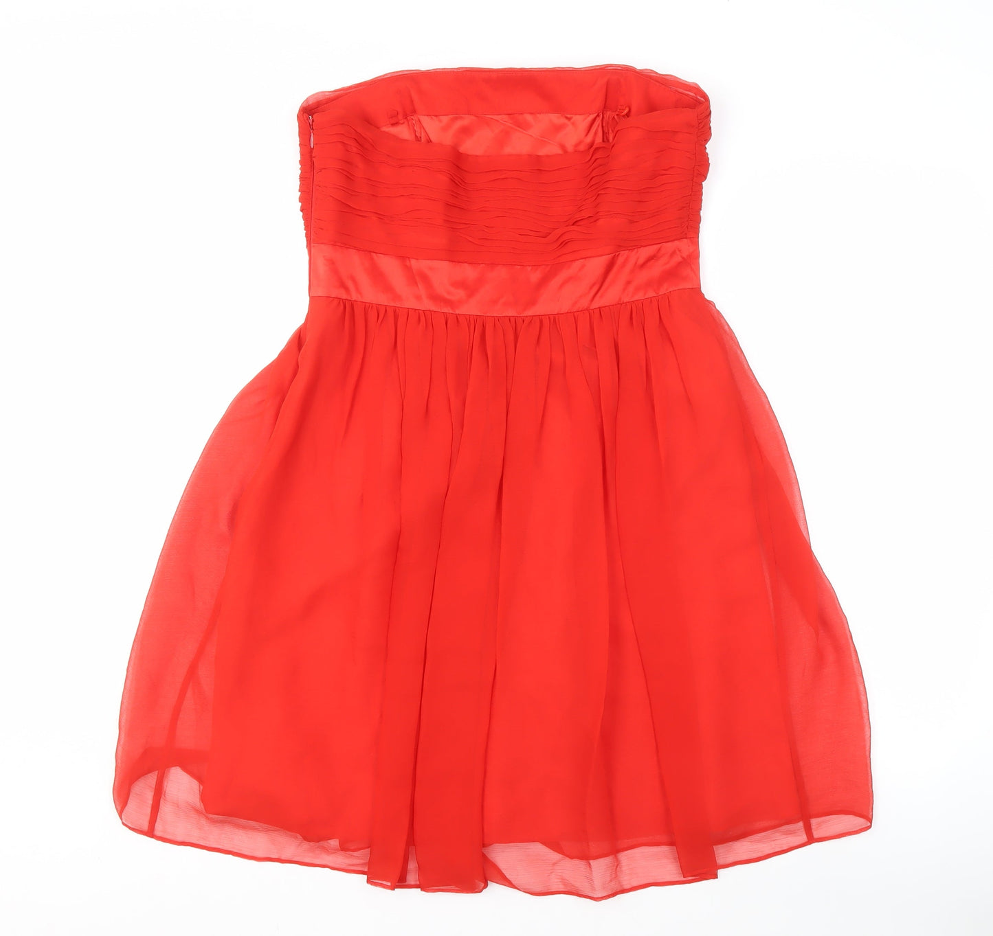 Coast Red Silk Strapless Dress Women Size 12