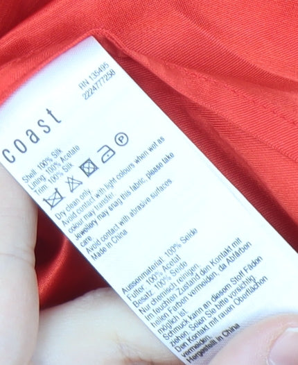 Coast Red Silk Strapless Dress Women Size 12