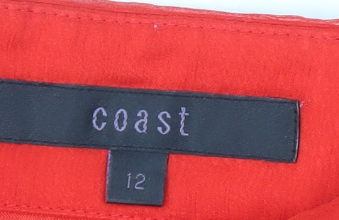 Coast Red Silk Strapless Dress Women Size 12