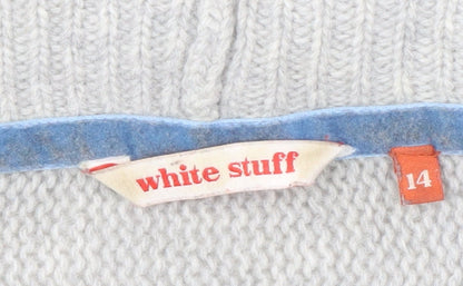 Womens UK Size 14 White Stuff Grey Cardigan Jumper