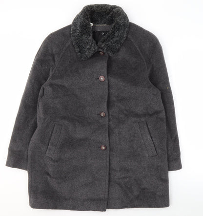Berkertex Women's Grey Wool Overcoat Size 14 Classic Style