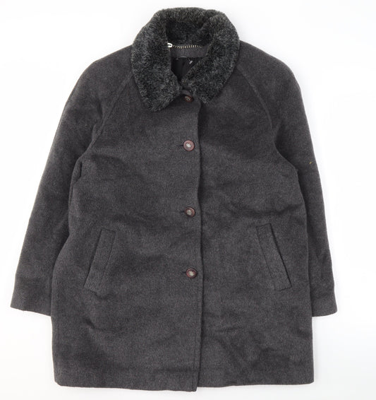 Berkertex Women's Grey Wool Overcoat Size 14 Classic Style