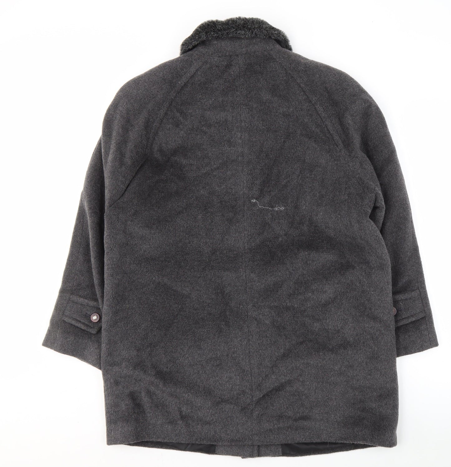 Berkertex Women's Grey Wool Overcoat Size 14 Classic Style