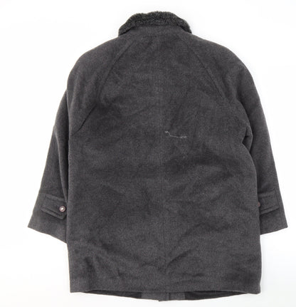 Berkertex Women's Grey Wool Overcoat Size 14 Classic Style