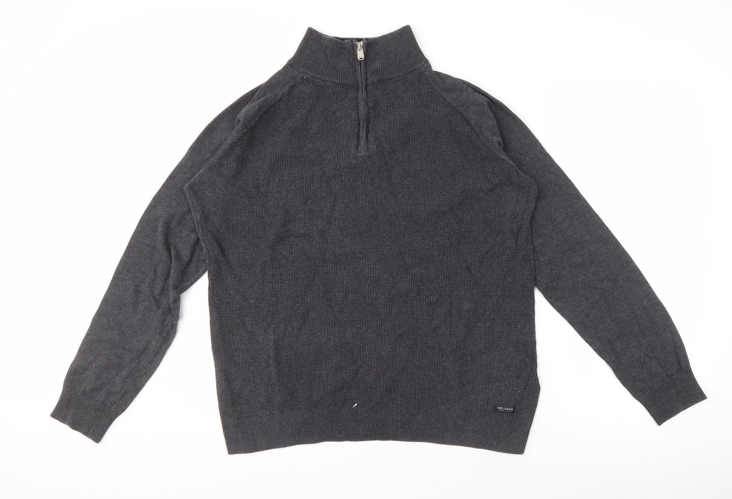 Threadbare Men's Grey Pullover Jumper L - Casual Style