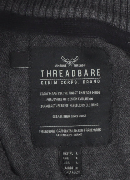 Threadbare Men's Grey Pullover Jumper L - Casual Style
