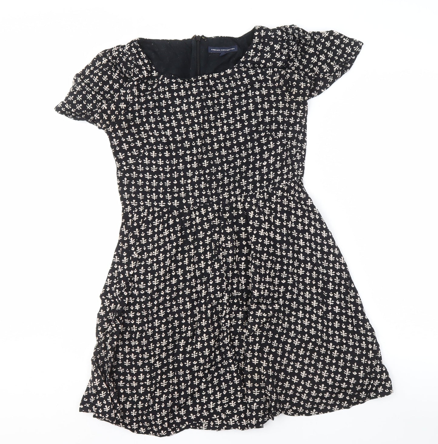 French Connection Women's Black A-Line Floral Dress