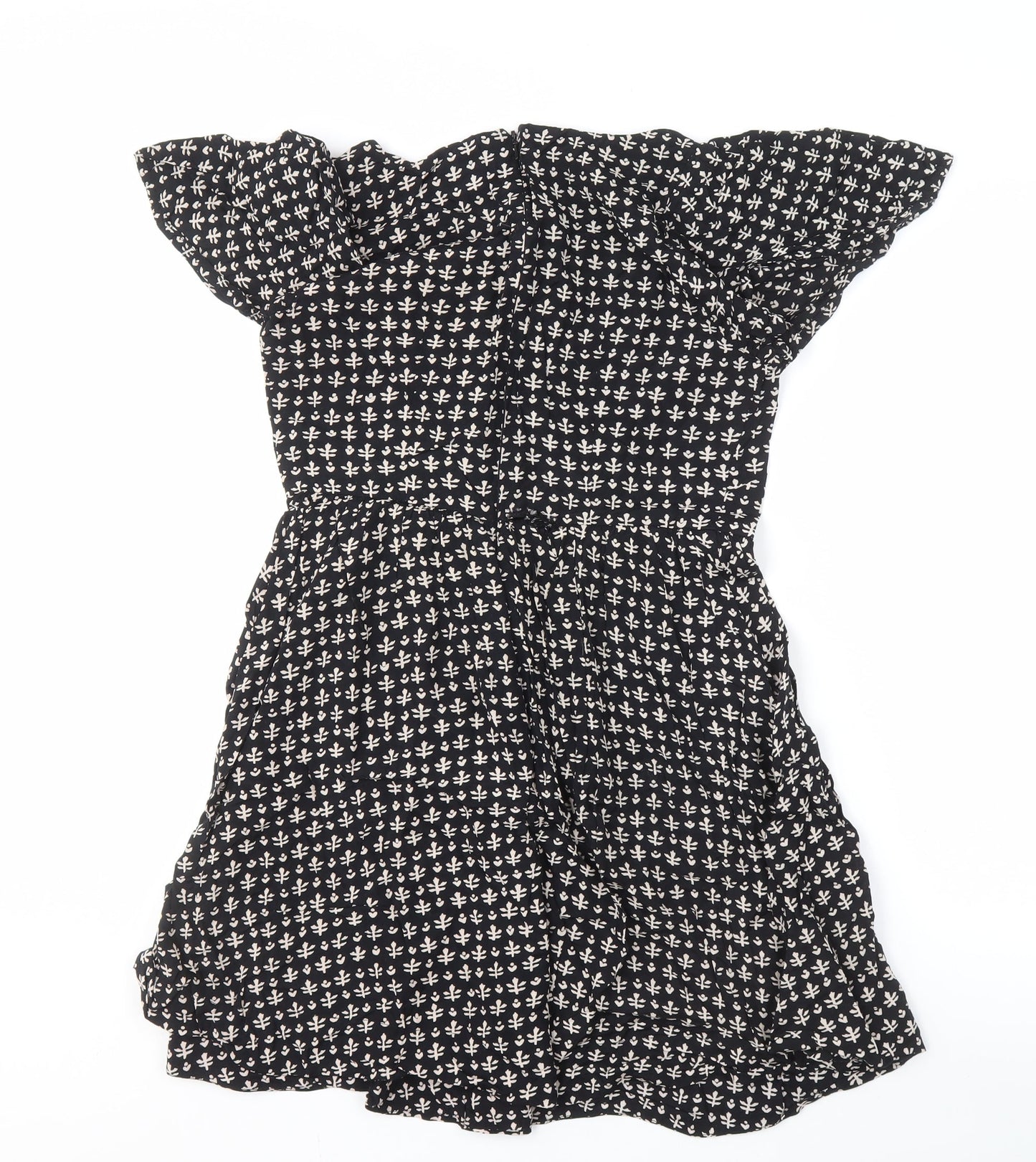 French Connection Women's Black A-Line Floral Dress