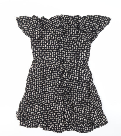 French Connection Women's Black A-Line Floral Dress