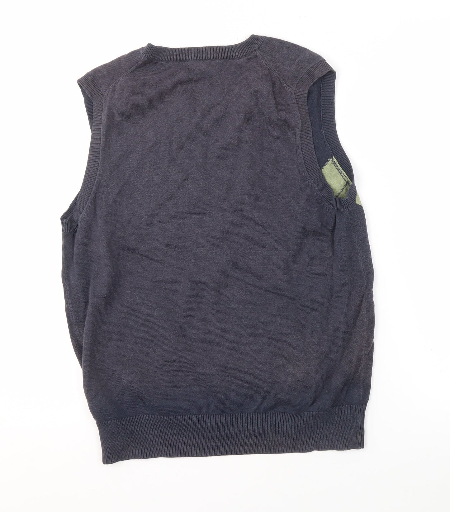 Gap Men's Black XS Argyle Vest, V-Neck, Cotton