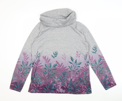 Isle Women's Grey Floral Sweatshirt Size 10-12